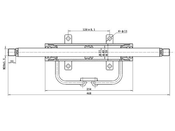 Основная конструкция гидроцилиндра рулевого управления c усилителем 40x160мм 